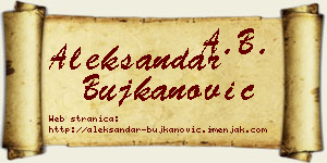 Aleksandar Bujkanović vizit kartica